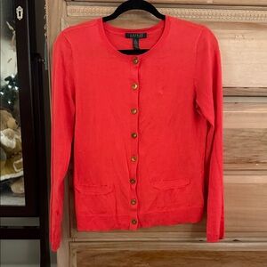 Ralph Lauren Women's Bright Red Cardigan